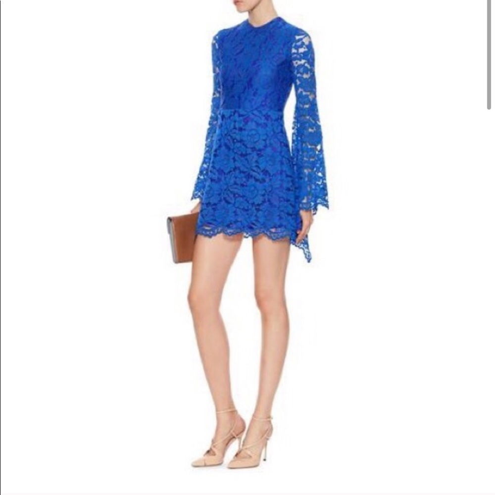 Alexis Cobalt Blue Bell Sleeve Lace Dress